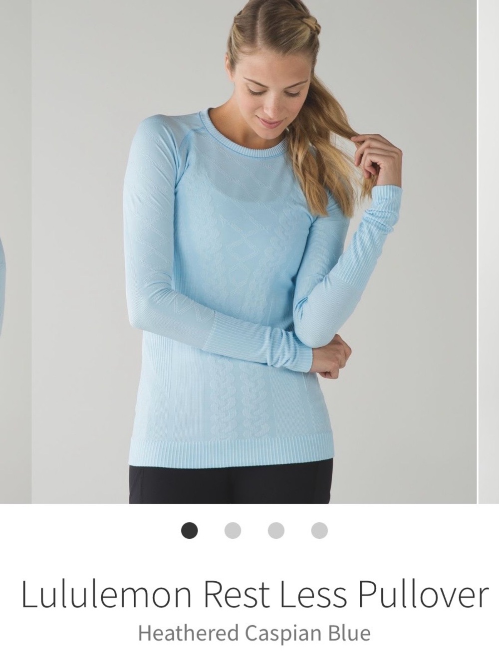 lululemon Rest Less Light Blue Crewneck Pullover size 4